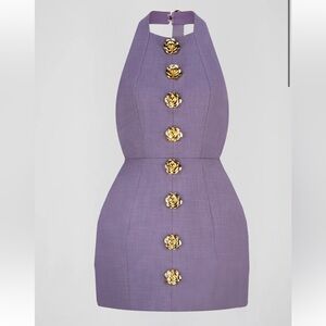 Atoir Purple Dress with Gold Accents